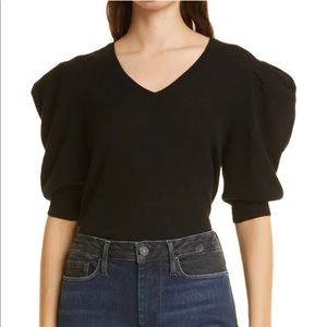 FRAME Pleated Sleeve Cashmere Sweater NWOT